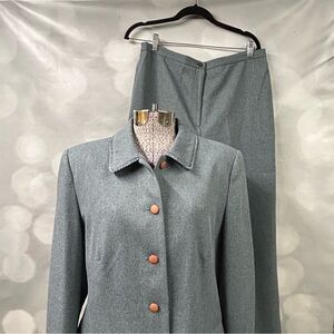 Rafael Vintage Two Piece Blazer Pant Suit‎ 14 wood buttons